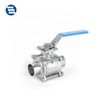 SANTHAI  SS304 SS316L Non-retention Stainless Steel welding Sanitary Ball Valve for Pharmacy